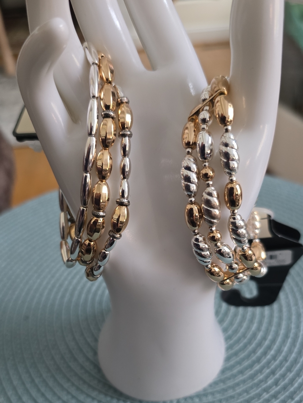 NAPIER BRAND WOMEN'S  SILVERTONE & GOLDTONE FASHION JEWELRY STRETCH BRACELETS